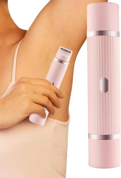 Elektrisch Scheerapparaat Dames - Ontharingsapparaat Body Trimmer - Gladde Huid Krijgen - Dubbele Kop Ontwerp - 16 cm - Wit