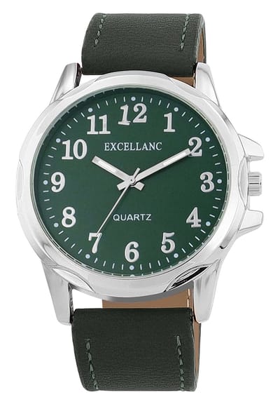 EXCELLANC Herenhorloge lederimitatie Mineralglas