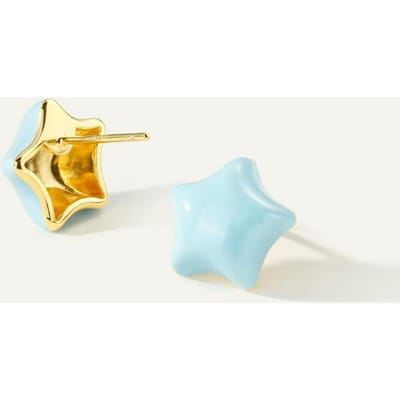 Versatile light luxury enamel earrings pentagram niche high-end star female stud earrings babyblauwe kleur