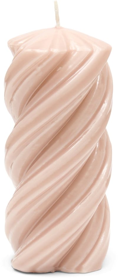 Riviera Maison Stompkaars gedraaid Roze - Glossy Twisted Kaars - Paraffine - (ØxH) 6.5x14