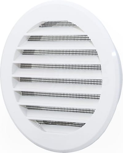 Rond Ventilatie Rooster Ø 150 mm Wit Afsluitbaar met Insectennet - Slagvast ABS