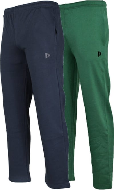 2-Pack Donnay - Joggingbroek rechte pijp (Wess) - Sportbroek - Heren - Forrest green/Black (428) - maat S