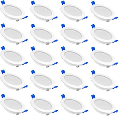 20-delige set LED-inbouwspots 5W LED-spots plafondspots van ABS en kunststof voor woonkamer, keuken, slaapkamer, hal en badkamer koel wit NAIZY