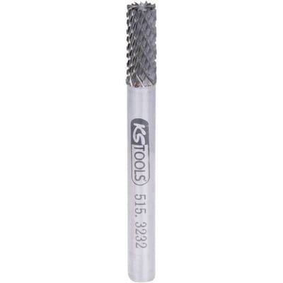 KS Tools 515.3232 Freesstift Hardmetaal Cilinder met kopvertanding Lengte 61 mm Afmeting, Ø 6 mm Werklengte 40 mm