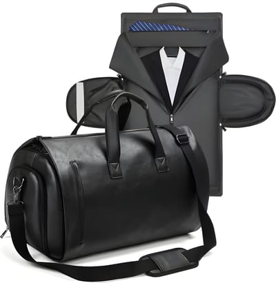 Avoir Avoir® - multifunctioneel reistas - 2 in 1 opvouwbare opbergtas- gym - bagagetas - zakenreizen - sport tas - training tas - kledingtas met schoenenvak - weekendtas PU leer Zwart - travel - duffel bag