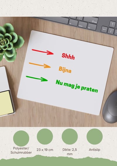 Akyol - shhh, bijna, nu mag je praten Muismat - Quotes - mensen die houden van quotes - grappige tekst - quotes - verjaardag - cadeau - kado - geschenk - 23 bij 19 cm