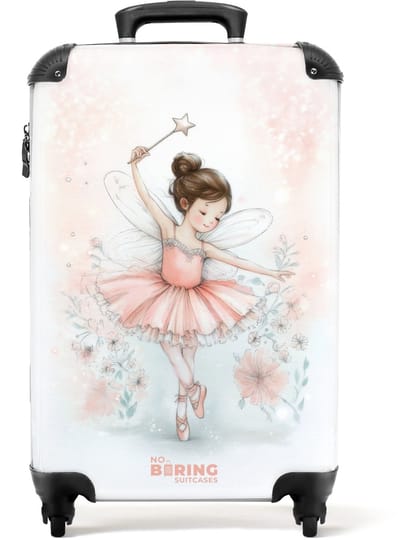 NoBoringSuitcases.com - Koffer - Ballerina fee op spitzen - Past binnen 55x40x20 cm en 55x35x25 cm - Trolley handbagage - Valiezen met wieltjes volwassenen - Reiskoffer op wielen - Rolkoffer lichtgewicht