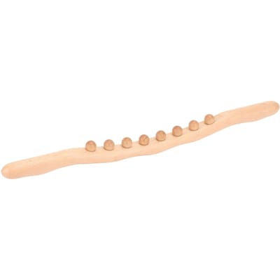 Gua Sha Massagegereedschap Mannen Vrouwen Handheld 8 Kralen Spierontspanning Houten Schrapende Stok voor Nek Rug Log Log beige