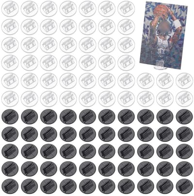 Dailygoods- Kaarthouder Naam - 120 Stuks - Acryl - Plat/Rond - 20x10mm - Flexibel Gebruik - Doorschemerend - Kaartstandaard