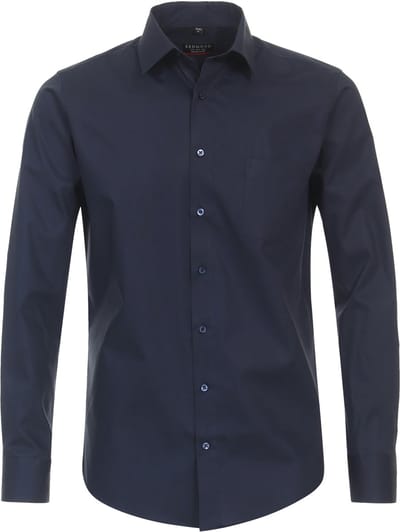 Redmond slim fit overhemd - popeline - blauw - Strijkvriendelijk - Boordmaat: 43 - 44