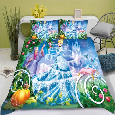 Disney Prinses Serie 100% Polyester Beddengoed Set Dekbedovertrek Voor Thuis 3-Delige Set 1 Dekbedovertrek Anime Schattig Bedrukt Cartoon EU Double(200*200cm)3pcs