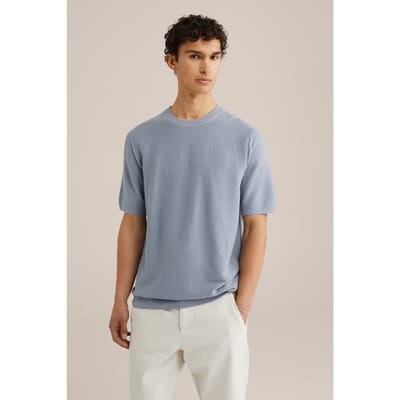 WE Fashion Heren Regular fit T-shirt van linnenmix