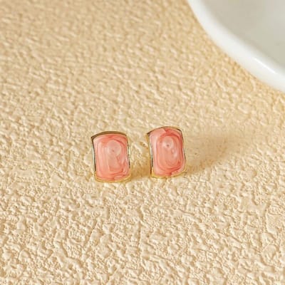 Nouvelles Boucles d'Oreilles Carrées en Émail à Clous Tendance Pour Femmes Fille Cadeau Bijoux de Mariage Tempérament de Dame Brincos Pendientes