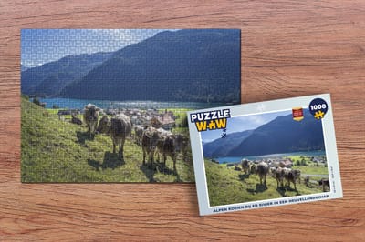 Puzzel Koeien - Water - Alpen - Legpuzzel - Puzzel 1000 stukjes volwassenen