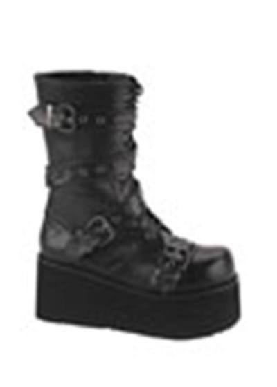 DemoniaCult - TRASHVILLE-205 Plateau Laarzen - US 4 - 36 Shoes - Zwart