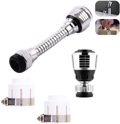 Kraanstuk - Kraankop - Kraan Verlengstuk - Kraan Opzetstuk - Roterende Kraankop - Tap Adapter - Kraanstuk 360 Graden - Kraan Verlengstuk - Keukenkraan - Badkamerkraan - Sproeier - Universele Perlator - Waterbesparend - 2 Straalstanden - 4-Delige Set