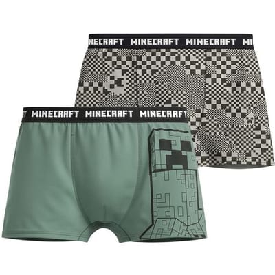 Lidl Set van 2 kinder boxers - Minecraft of Pokémon (groen/grijs, 146/152)