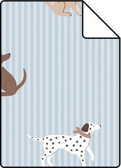 Proefstaal ESTAhome behang honden blauw en bruin - 26.5 x 21 cm - 132020-S
