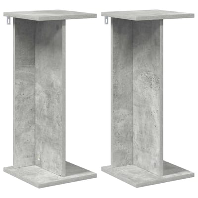 vidaXL - Plantenstand - 2 - st - Betongrijs - 25 - x - 25,5 - x - 60,5 - cm - Bewerkt - hout