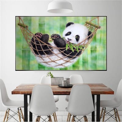 Diamant peinture belle Panda mosaïque diamant broderie nouvel an décoration cadeaux diamant 20X30CM beige