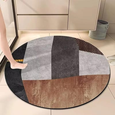 Noordse Licht Luxe Ronde Tapijten Moderne Woonkamer Decoratie Kleden Groot Oppervlak Slaapkamer Decor Bedside Tapijt Wasruimte Vloermat 100cm