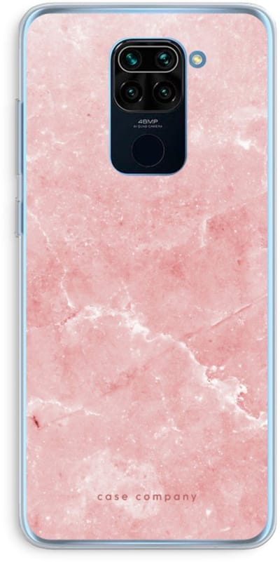Case Company® - Hoesje geschikt voor Xiaomi Redmi Note 9 hoesje - Roze marmer - Soft Cover Telefoonhoesje - Bescherming aan alle Kanten en Schermrand