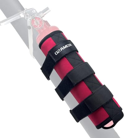 Brandblusser Houder - Brandblusser Bevestiging - Auto Veiligheid - Verstelbare Banden - 26 x 11 x 1 cm - Rood