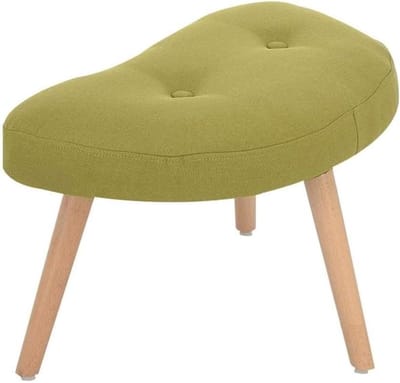 Gestoffeerde kruk - Voetenbank kaptafel - Extra zitcomfort - Concave vorm - 60x35x37cm - Groen