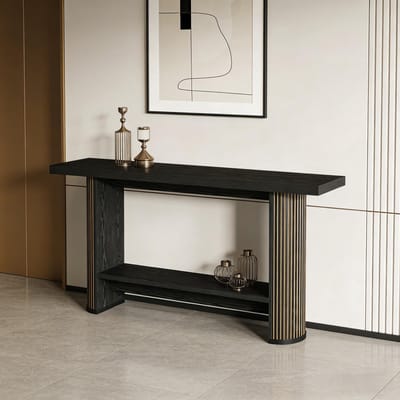 FloraGrace Consoletafel - Rustieke Sidetable Met X Onderstel - Voor Hal En Woonkamer - MDF - 110 Cm - Bruin