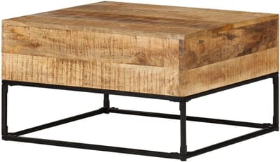 Bijzettafel - Banktafel Decoratie - Woonkamer Inrichting - Uniek Mangohout - 68 x 68 x 41 cm - Bruin