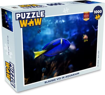 Puzzel Blauwe vis in aquarium - Legpuzzel - Puzzel 1000 stukjes volwassenen