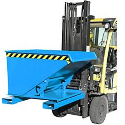 Kiepbak type 3S 600, draagvermogen 1000 kg, met 3-zijdige kiepfunctie, blauw RAL 5012