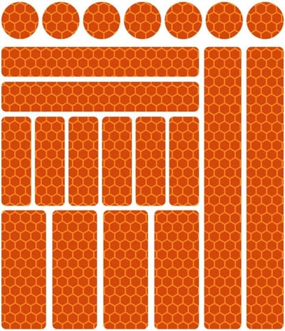 Fietsreflector - Reflecterende Veiligheids stickers Oranje/Rood - Reflectie tape voor in het verkeer - Maak wandelwagens, koffers, buggy's, skelters, helms, fietsen etc goed zichtbaar in het donker.