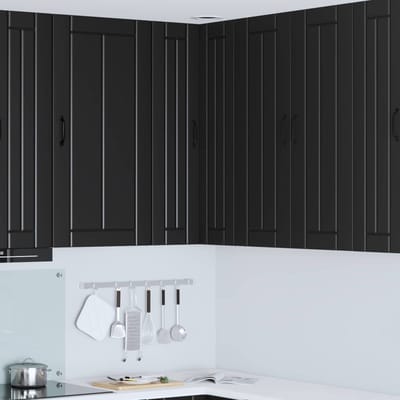 vidaXL - Wandhoekkast - LUCCA - Zwart - 57 - x - 57 - x - 100 - cm - Bewerkt - hout