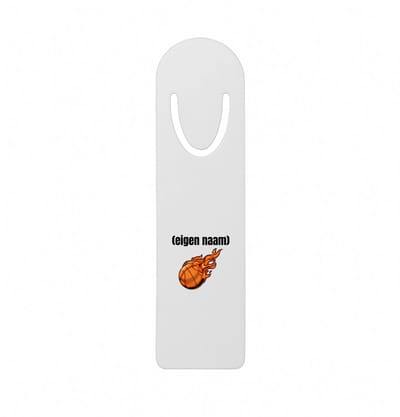 Hacebo® - basketbal vuur met eigen naam metalen boekenlegger - Basketbal - iemand die op basketbal zit - sport - verjaardag cadeau - kado - bal - wedstrijdsport Bladwijzer boekenleggers - 12.7 cm x 3.2cm