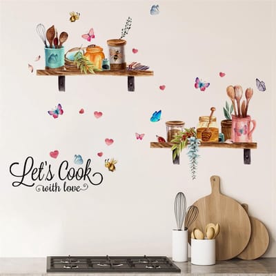 Dailygoods- Keukenmuurstickers Decoratief - PVC Wandstickers - Eenvoudig Te Verwijderen - Muurdecoratie - Voor Keuken/Bar/Restaurant - Formaat 30 cm x 60 cm - Wanddecoratie