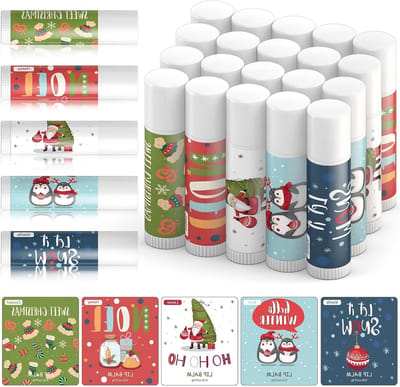 20 Stuks Kerst Lippenbalsem - Hydraterende Lipgloss en Lipverzorging - Perfecte Cadeaus voor Vrouwen en Mannen
