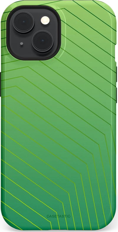 Casetastic Hoesje Geschikt voor Apple iPhone 15 Magsafe - Stijlvolle Beschermende Duo-layer Case - Neon Groen Net