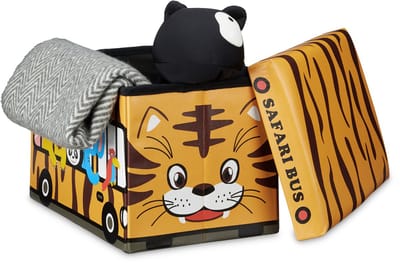 speelgoedbank - met opbergruimte - kinderkamer - 37 liter - 32 x 48 x 32 cm - safari