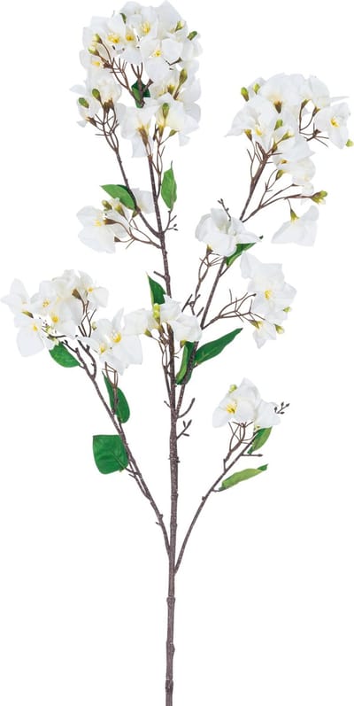 Easyplants | Kunstbloem Bougainvillea 120 cm wit | Zijde | Nepbloemen | wit | Onderhoudsvrij | Kant-en-klaar