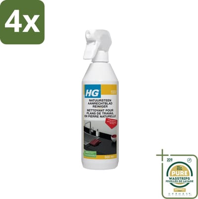 HG Natuurstenen Aanrechtbladreiniger 500 ml - Voordeelverpakking - 4 stuks - Graniet reiniger - Marmer reiniger