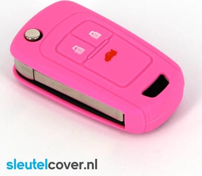 Autosleutel Hoesje geschikt voor Opel - SleutelCover - Silicone Autosleutel Cover - Sleutelhoesje Roze