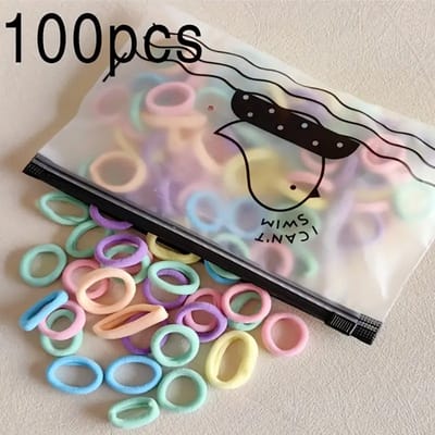 DW4Trading Haarelastiekjes Pastel Kleuren 100 Stuks Scrunchie 2 cm - Haaraccessoire Voor Meisjes