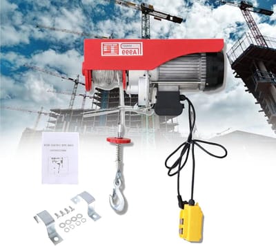 Elektrische takel - Lier kraan - Zware lasten tillen - Bedrade afstandsbediening - 400kg capaciteit - Grijs
