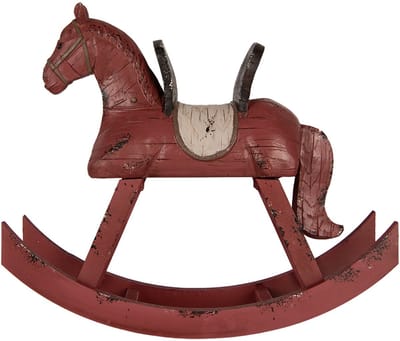 Clayre & Eef Decoratie Beeld Hobbelpaard 39x12x33 cm Roze Kunststof