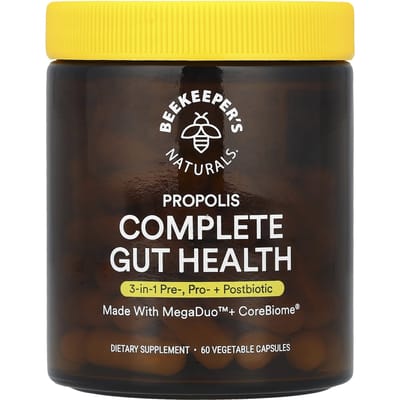 Beekeeper's Naturals, Propolis Complete Gut Health, 60 Veggie Capsules