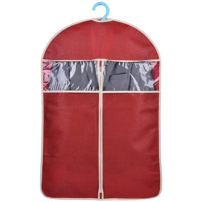 Transparante Kleding Stofhoes Hangende Jas en Kleding Beschermer S wijnrode kleur