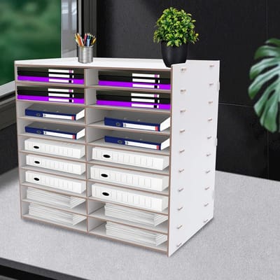 Documenthouder 9 niveaus - Papier organizer - Bureau organiseren - 18 sleuven - A4 - Wit