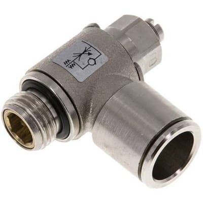 L-stuk Regelventiel 12 mm - G1/4'' Regeling-Uit Messing Sleufschroef