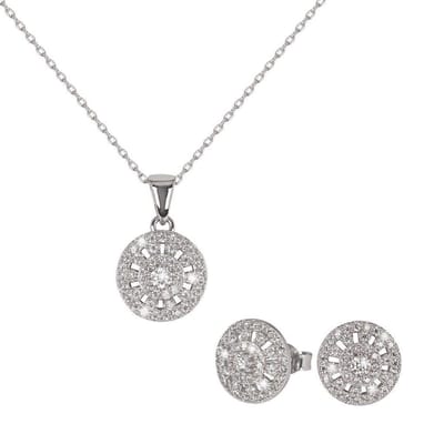 Di Lusso - Set Poitiers - Zirkonia - Zilver 925 - Dames - 45 cm
